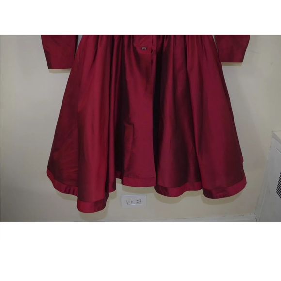 Vintage Wine Italian Coat Dress 100% Silk M - Picture 3 of 6